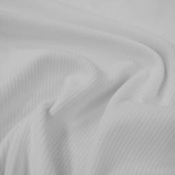Tissu jersey côtelé - Blanc
