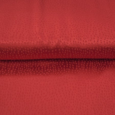 Tissu polyester - Flocons Satin Rouge