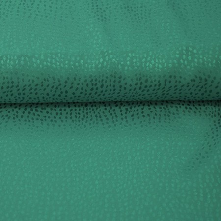 Tissu polyester - Flocons vert sapin