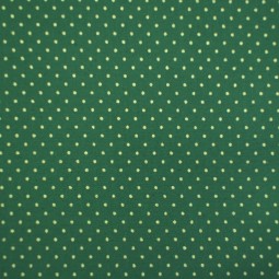 Tissu coton de Noël - Vert pois dorés