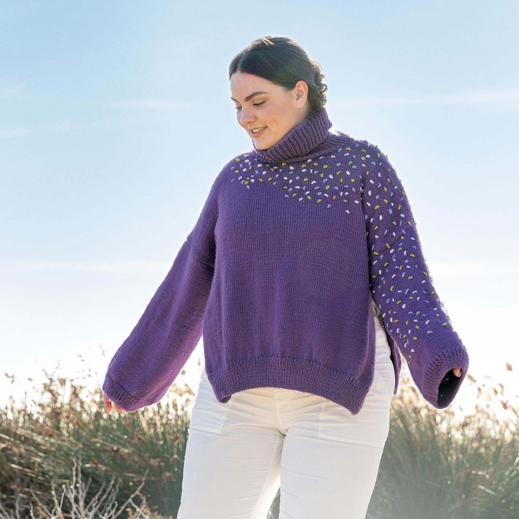 Kit de tricot - Pull brodé - Basic merino