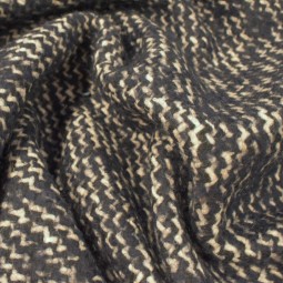 Tissu lainage - Texturé marine et écru