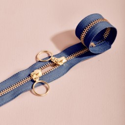 Zip double curseurs Atelier Brunette 40 cm - Cobalt