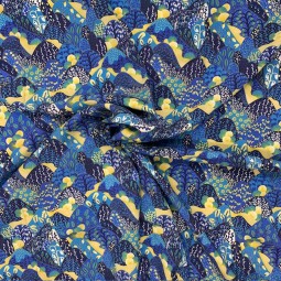 Tissu viscose - Japan bleu