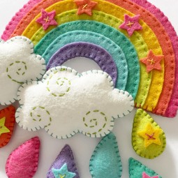 Kit de feutrines - Pendentif arc en ciel magique