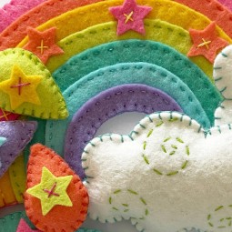 Kit de feutrines - Pendentif arc en ciel magique