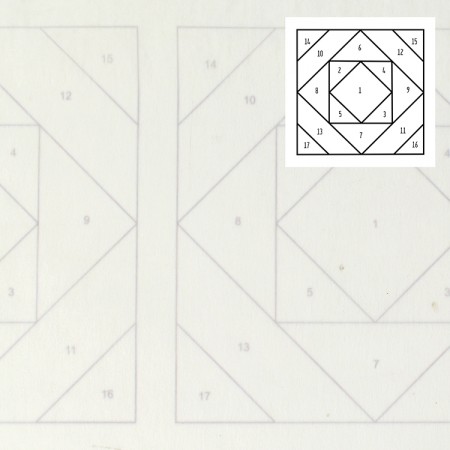 Support intissé 4 motifs Log cabin - Square in square Support intissé 4 motifs Log cabin - Square in square