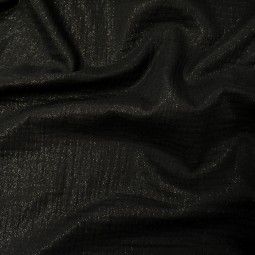 Tissu double gaze - Glitter noir