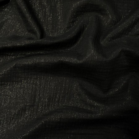 Tissu double gaze - Glitter noir
