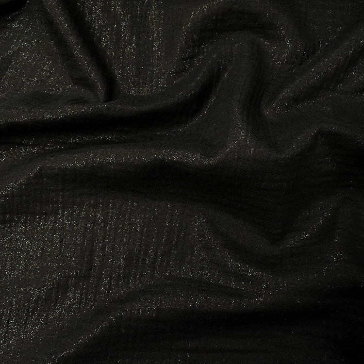 Tissu double gaze - Glitter noir