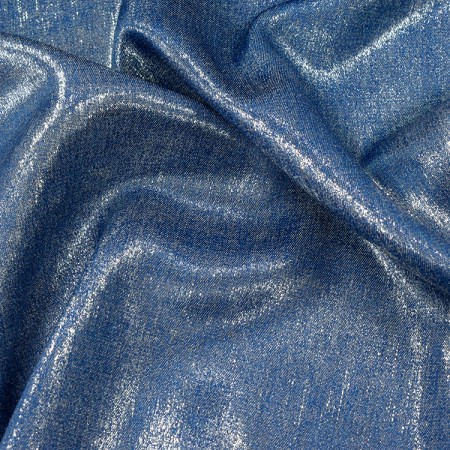 Tissu Viscose - Lamé jeans argent