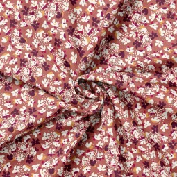 Tissu coton - Popeline Haneve Rose