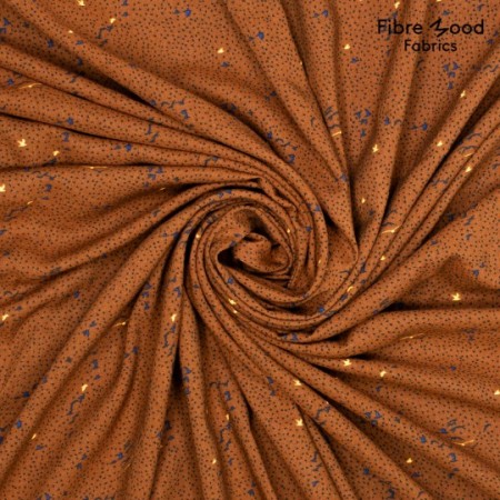 Tissu viscose coton - Fibremood - Constella marron
