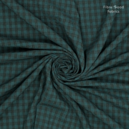 Tissu coton polyester - Fibremood - Vichy céleste