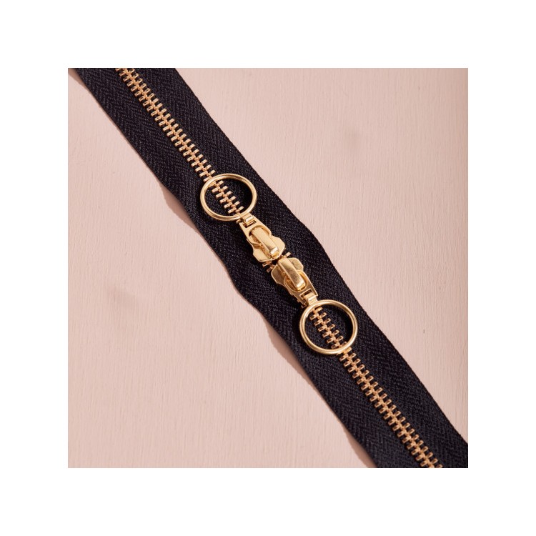 Zip double curseurs Atelier Brunette 40 cm - Black