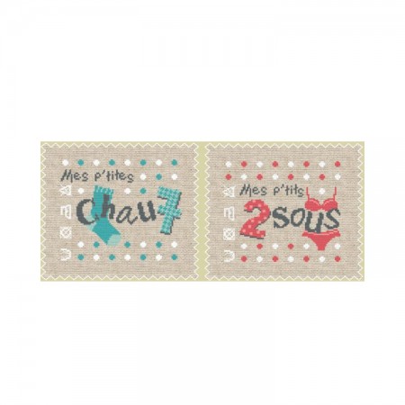 Fiche de broderie Lilipoints - Mes p'tits "2 sous" et Mes p'tites "chau7