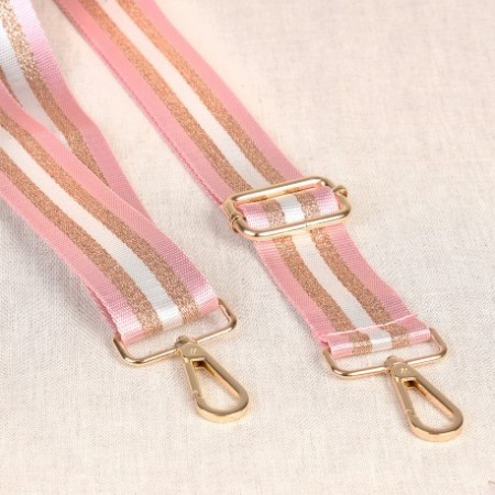 Bandoulière de sac avec mousquetons - Bicolore rose cuivré