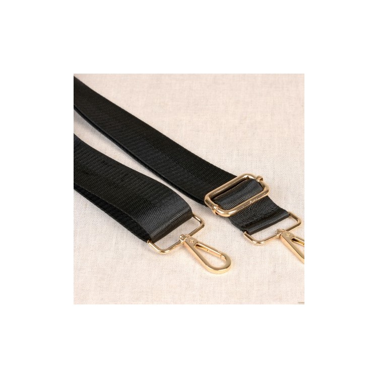 Bandoulière de sac avec mousquetons - Uni noir