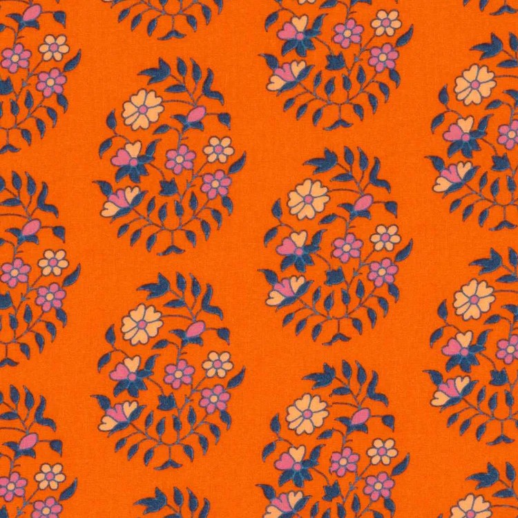 Tissu Petit pan - Shalin orange