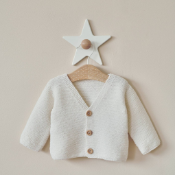 Kit de tricot - Veste col V - Merino baby