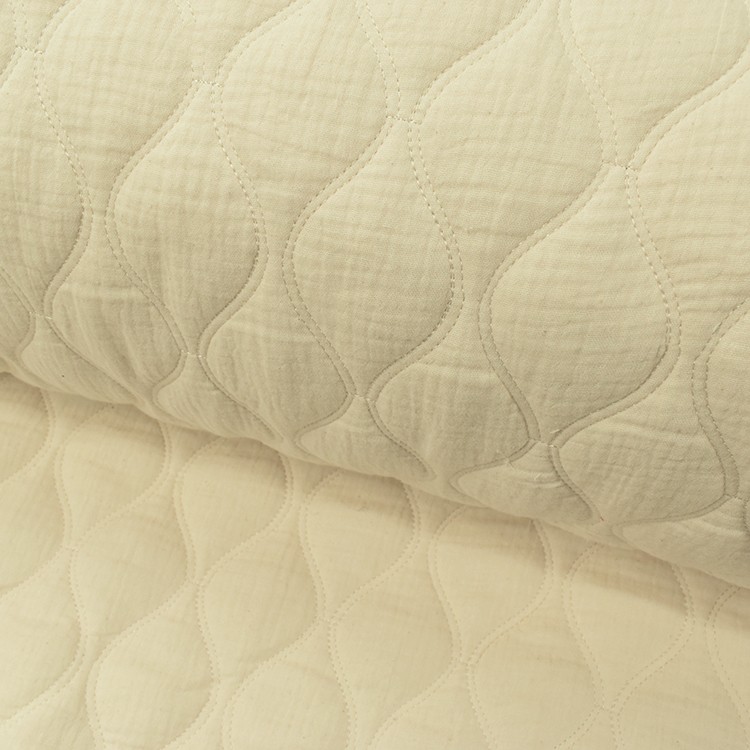 Tissu double gaze matelassé - Écru