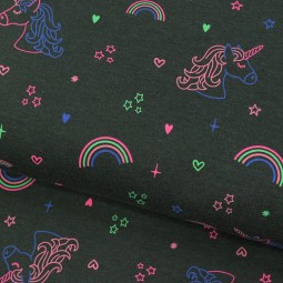 Tissu jersey - Licorne