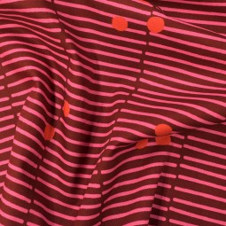 Tissu coton - Nerida Hansen - Broken stripe rouge