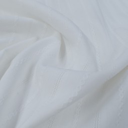 Tissu voile de coton - Lignes brodées