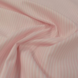 Tissu coton - fines rayures roses