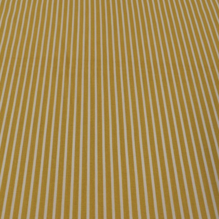 Tissu coton - fines rayures jaune
