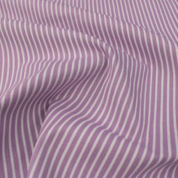 Tissu coton - fines rayures lilas