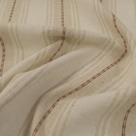 Tissu viscose lin - Rayures naturelles