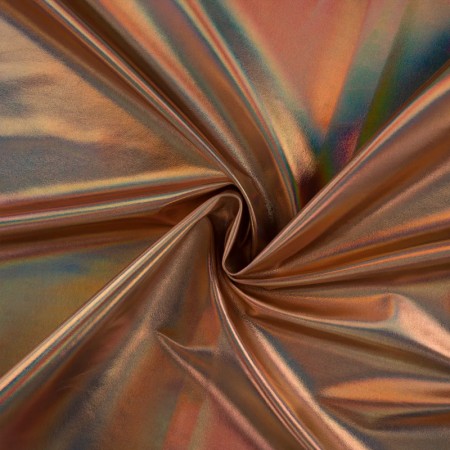 Tissu simili cuir irisé bronze