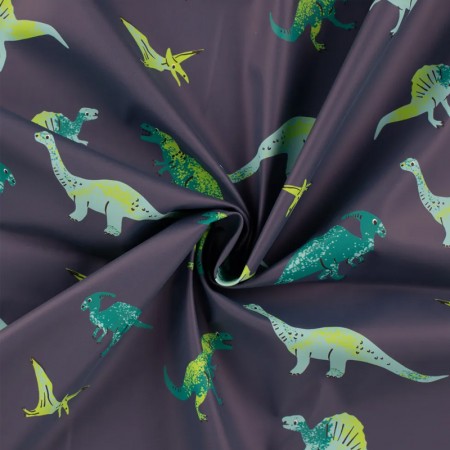 Tissu vinyl raincoat - dinosaure denim