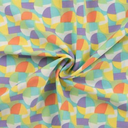 Voile Coton Rayonne - Broken circles dusty mint