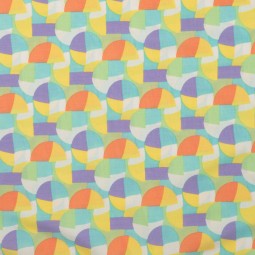 Voile Coton Rayonne - Broken circles dusty mint