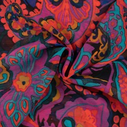 Tissu Polyester - Yoryu Paisley Cyclam