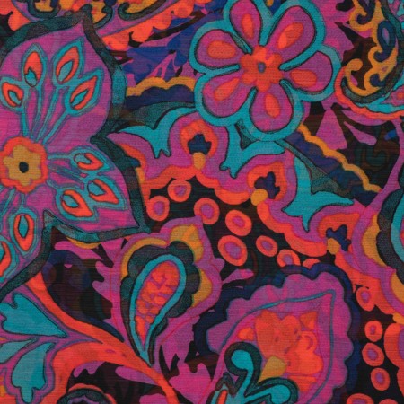 Tissu Polyester - Yoryu Paisley Cyclam
