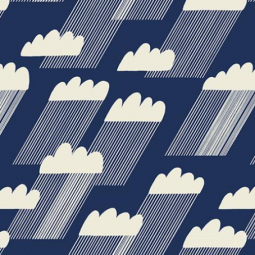 Tissu Ruby Star Society - Water - Rain clouds navy