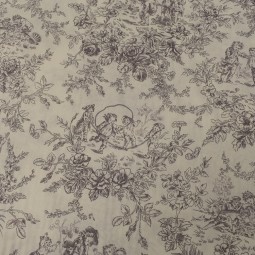 Tissu cretonne - Mini diabolo noir