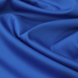 Tissu coton uni satiné bleu