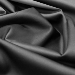 Tissu coton uni satiné noir