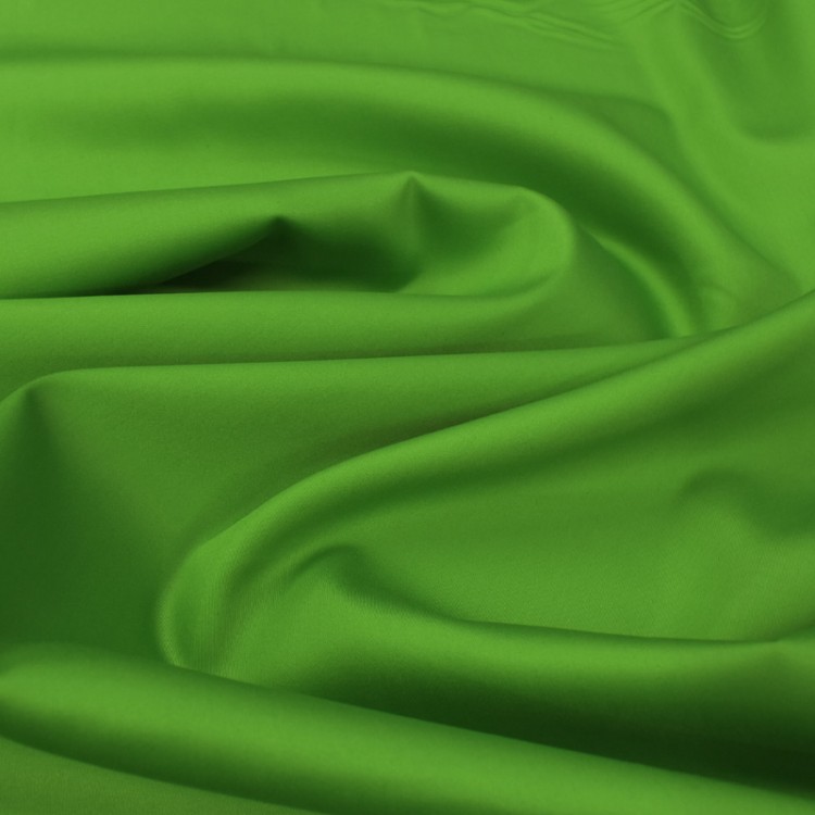 Tissu coton uni satiné vert vif