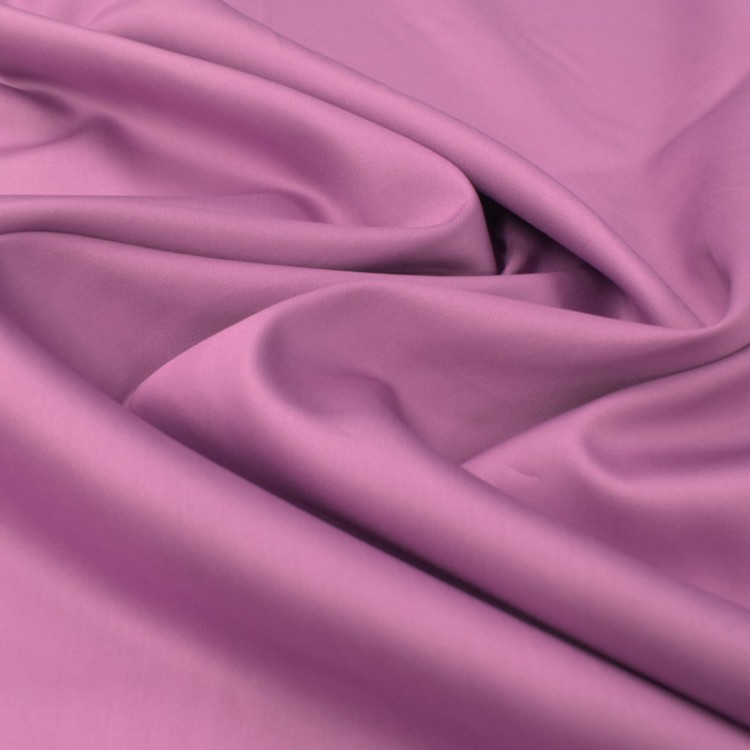 Tissu coton uni satiné rose lila