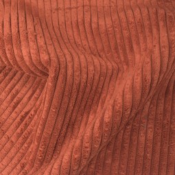 Tissu velours côtelé - Popea terracotta