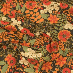 Tissu coton - Lily orange