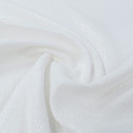 Tissu double gaze - Glitter blanc