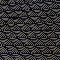 Tissu japonais coton épais - Vagues bleues