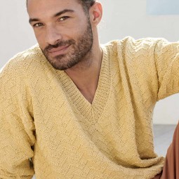 Kit de tricot - Pull col en V - Cotton cashmere
