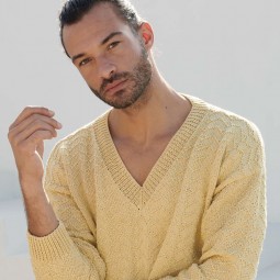 Kit de tricot - Pull col en V - Cotton cashmere
